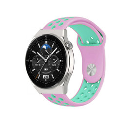 Strap-it Huawei Watch GT 3 Pro 46mm Sport Strap (Pink/Aqua) Strap-it Huawei Watch GT 3 Pro 46mm Sport Strap (Pink/Aqua)