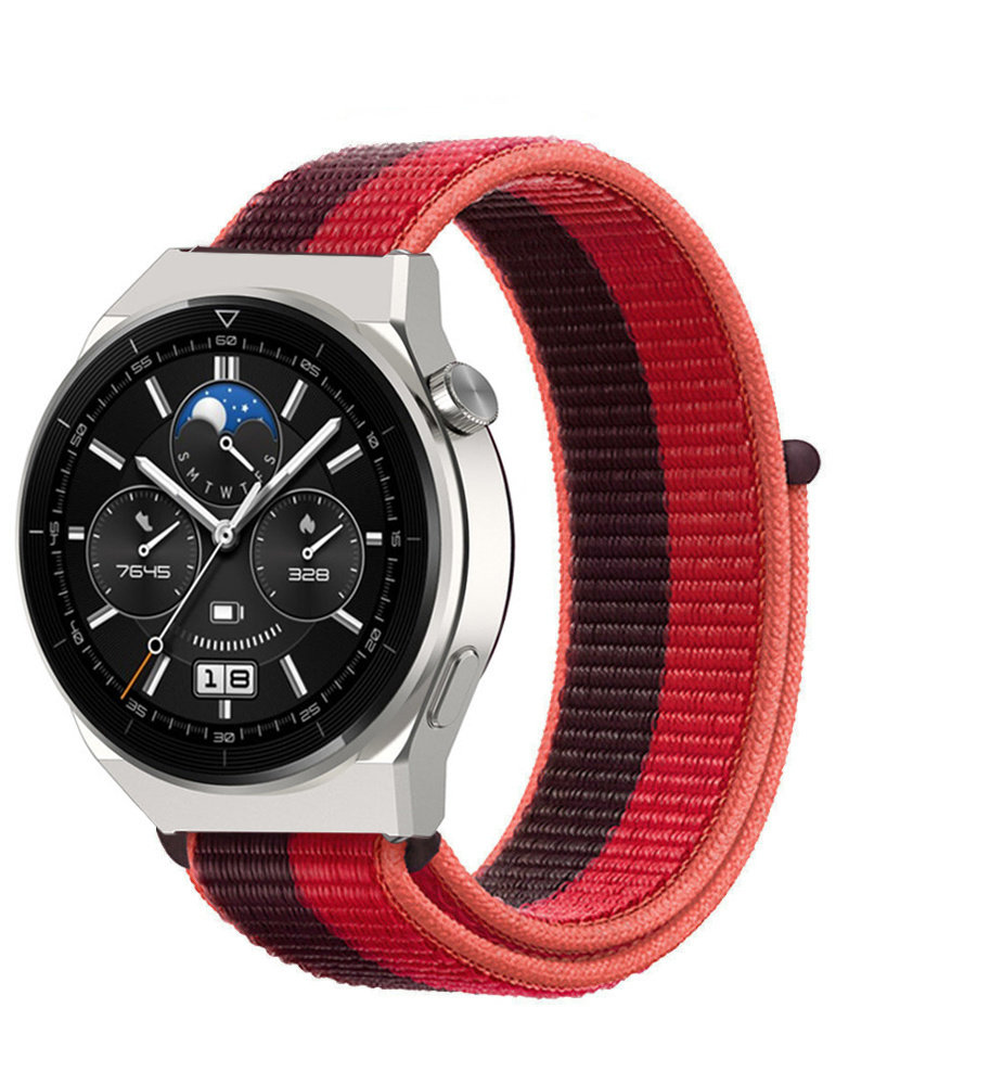Strap-it Strap-it Huawei Watch GT 3 Pro 46mm Nylon Strap (Cherry Magenta) Strap-it Strap-it Huawei Watch GT 3 Pro 46mm Nylon Strap (Cherry Magenta)