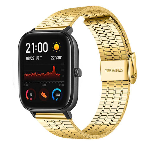 Strap-it Strap-it Xiaomi Amazfit GTS Fine Steel Strap (Gold) Strap-it Strap-it Xiaomi Amazfit GTS Fine Steel Strap (Gold)