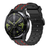 Strap-it Huawei Watch GT 3 46mm Silicone Strap Tough (Black/Red)