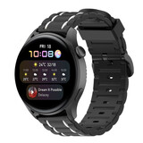 Strap-it Huawei Watch 3 (Pro) Silicone Strap Tough (Black/White)