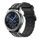 Strap-it Samsung Gear S3 Silicone Strap Tough (Black/White)
