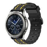 Strap-it Samsung Gear S3 Silicone Strap Tough (Black/Yellow)