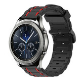 Strap-it Samsung Gear S3 Silicone Strap Tough (Black/Red)