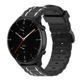 Strap-it Amazfit GTR 2 Silicone Strap Tough (Black/White)