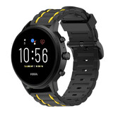 Strap-it Fossil Gen 5 Silicone Strap Tough (Black/Yellow)