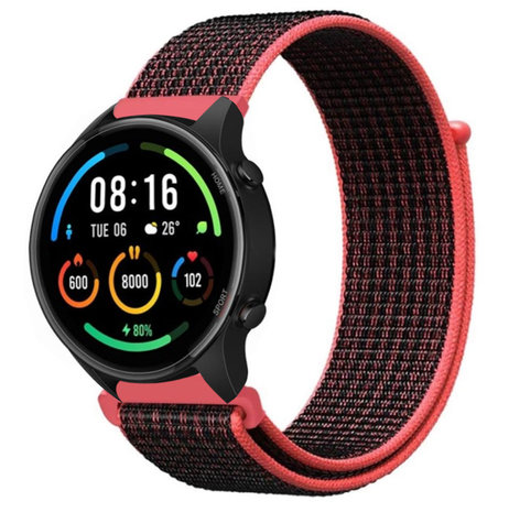 Strap-it Strap-it Xiaomi Mi Watch Nylon Strap (Black/Coral) Strap-it Strap-it Xiaomi Mi Watch Nylon Strap (Black/Coral)