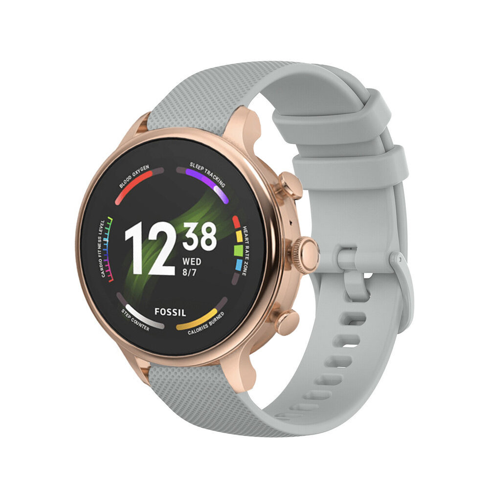 Fossil Gen 6 42mm Silicone Strap with Buckle Grey