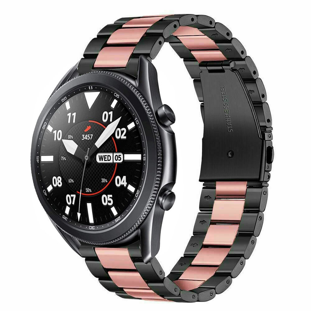 Strap-it Strap-it Samsung Galaxy Watch 3 45mm Steel Strap (Black/Pink) Strap-it Strap-it Samsung Galaxy Watch 3 45mm Steel Strap (Black/Pink)
