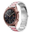 Strap-it Strap-it Samsung Galaxy Watch 3 41mm Steel Strap (Silver/Pink)