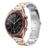 Strap-it Samsung Galaxy Watch 3 41mm Steel Strap (Silver/Rose Gold) Strap-it Samsung Galaxy Watch 3 41mm Steel Strap (Silver/Rose Gold)