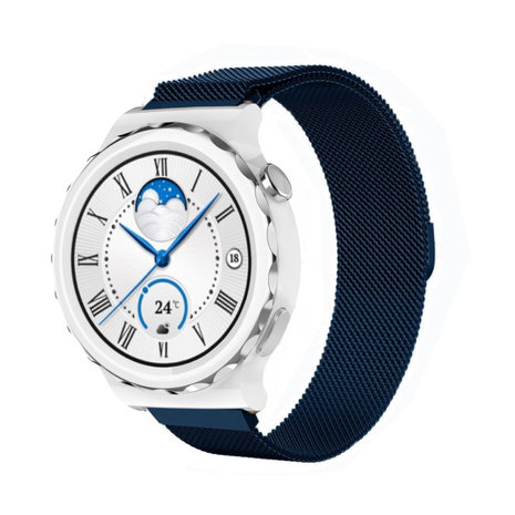 Strap-it Strap-it Huawei Watch GT 3 Pro 43mm Milanese Strap (Blue) Strap-it Strap-it Huawei Watch GT 3 Pro 43mm Milanese Strap (Blue)