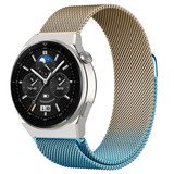Strap-it Huawei Watch GT 3 Pro 46mm Milanese Strap (Blue/Gold) Strap-it Huawei Watch GT 3 Pro 46mm Milanese Strap (Blue/Gold)