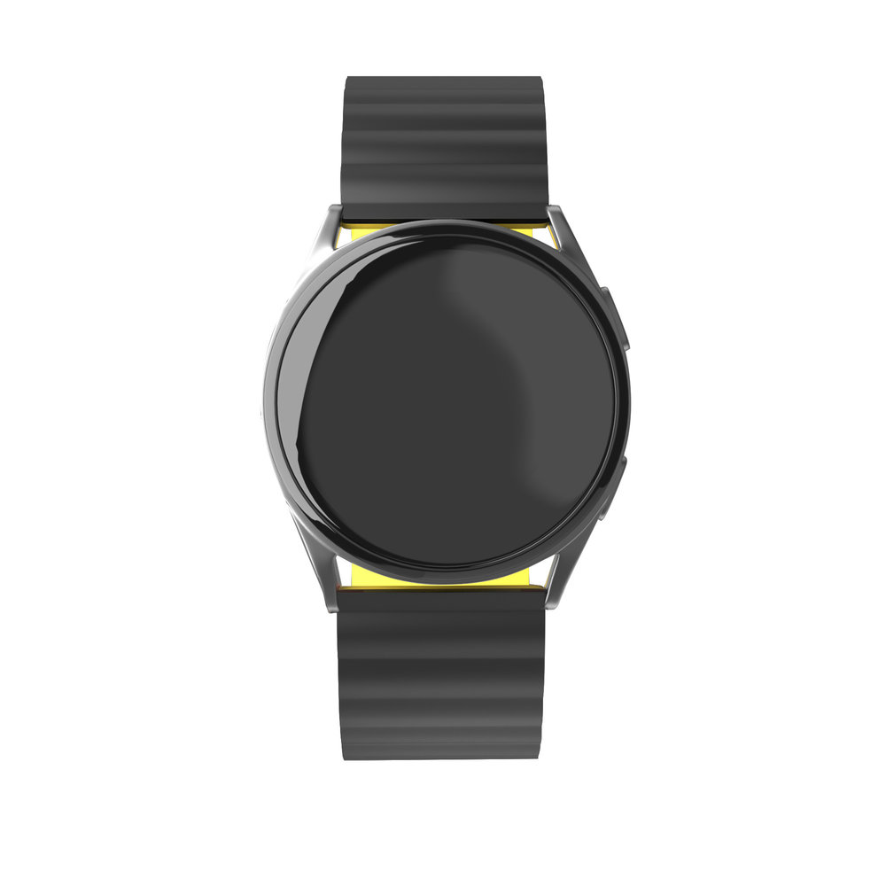 Strap-it Strap-it Samsung Gear S3 Magnetic Silicone Strap (Black/Yellow)
