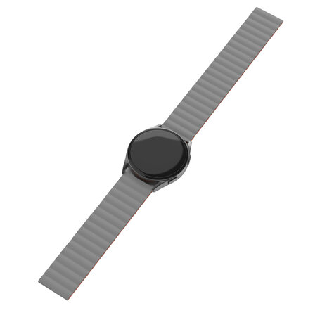 Strap-it Strap-it Xiaomi Mi Watch Magnetic Silicone Strap (Grey/Orange)