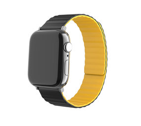 Strap-it Apple Watch Magnetic Silicone Strap (Black/Yellow)