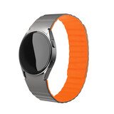 Strap-it Samsung Galaxy Watch 4 Classic 42mm Magnetic Silicone Strap (Grey/Orange) Strap-it Samsung Galaxy Watch 4 Classic 42mm Magnetic Silicone Strap (Grey/Orange)