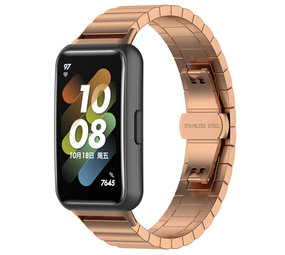 Strap-it Huawei Band 7 Metal Strap (Rose Gold) Strap-it Huawei Band 7 Metal Strap (Rose Gold)