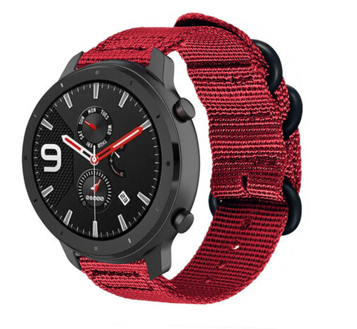 Strap-it Strap-it Xiaomi Amazfit GTR Nylon Strap with Buckle (Red) Strap-it Strap-it Xiaomi Amazfit GTR Nylon Strap with Buckle (Red)