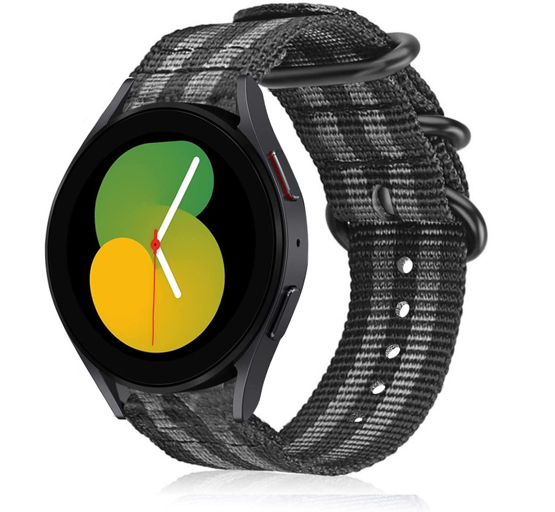 Strap-it Strap-it Samsung Galaxy Watch 5 40mm Nylon Strap with Buckle (Black/Grey) Strap-it Strap-it Samsung Galaxy Watch 5 40mm Nylon Strap with Buckle (Black/Grey)