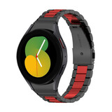 Strap-it Samsung Galaxy Watch 5 40mm Steel Strap (Black/Red) Strap-it Samsung Galaxy Watch 5 40mm Steel Strap (Black/Red)