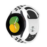 Strap-it Samsung Galaxy Watch 5 40mm Sport Strap (White/Black) Strap-it Samsung Galaxy Watch 5 40mm Sport Strap (White/Black)