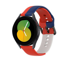 Strap-it Samsung Galaxy Watch 5 40mm Silicone Strap Triple (Red-White-Blue)