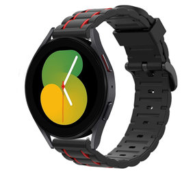Strap-it Samsung Galaxy Watch 5 40mm Silicone Strap Tough (Black/Red)