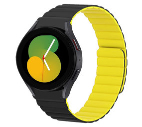 Strap-it Samsung Galaxy Watch 5 40mm Magnetic Silicone Strap Perfect Fit (Black/Yellow) Strap-it Samsung Galaxy Watch 5 40mm Magnetic Silicone Strap Perfect Fit (Black/Yellow)