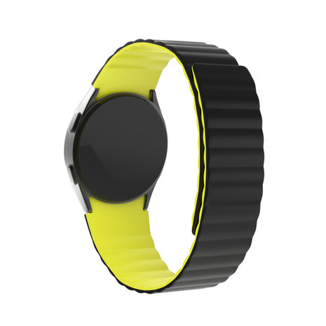 Strap-it Strap-it Samsung Galaxy Watch 5 40mm Magnetic Silicone Strap Perfect Fit (Black/Yellow) Strap-it Strap-it Samsung Galaxy Watch 5 40mm Magnetic Silicone Strap Perfect Fit (Black/Yellow)