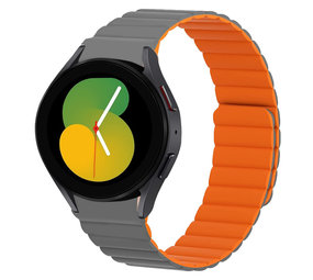 Strap-it Samsung Galaxy Watch 5 40mm Magnetic Silicone Strap Perfect Fit (Grey/Orange) Strap-it Samsung Galaxy Watch 5 40mm Magnetic Silicone Strap Perfect Fit (Grey/Orange)