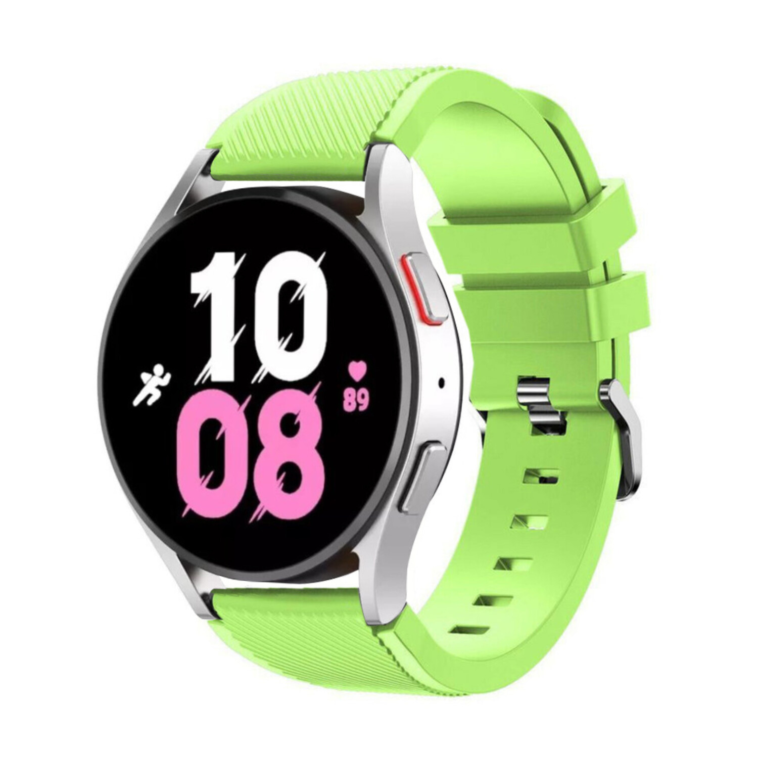 Strap it Strap it Samsung Galaxy Watch 5 44mm Silicone Strap with Buckle Light Green