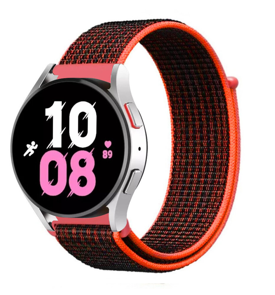 Strap-it Strap-it Samsung Galaxy Watch 5 44mm Nylon Strap (Black/Orange) Strap-it Strap-it Samsung Galaxy Watch 5 44mm Nylon Strap (Black/Orange)