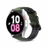 Strap-it Samsung Galaxy Watch 5 44mm Silicone/Leather Strap (Green)