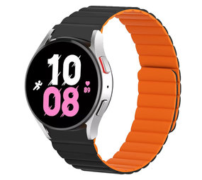 Strap-it Samsung Galaxy Watch 5 44mm Magnetic Silicone Strap Perfect Fit (Black/Orange) Strap-it Samsung Galaxy Watch 5 44mm Magnetic Silicone Strap Perfect Fit (Black/Orange)