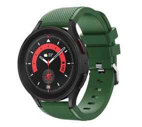 Strap-it Samsung Galaxy Watch 5 Pro Silicone Strap with Buckle (Army Green)