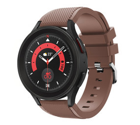 Strap-it Samsung Galaxy Watch 5 Pro Silicone Strap with Buckle (Brown)
