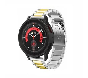 Strap-it Samsung Galaxy Watch 5 Pro Steel Strap (Silver/Gold) Strap-it Samsung Galaxy Watch 5 Pro Steel Strap (Silver/Gold)