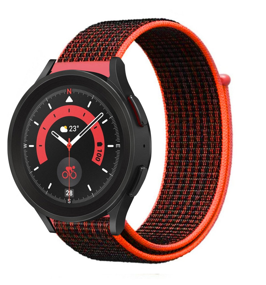 Strap-it Strap-it Samsung Galaxy Watch 5 Pro Nylon Strap (Black/Orange) Strap-it Strap-it Samsung Galaxy Watch 5 Pro Nylon Strap (Black/Orange)