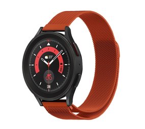 Strap-it Samsung Galaxy Watch 5 Pro Milanese Strap (Orange) Strap-it Samsung Galaxy Watch 5 Pro Milanese Strap (Orange)