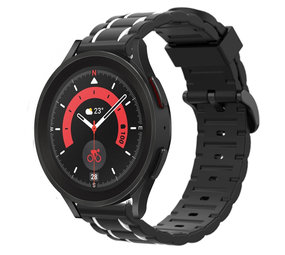 Strap-it Samsung Galaxy Watch 5 Pro Silicone Strap Tough (Black/White)