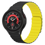Strap-it Samsung Galaxy Watch 5 Pro Magnetic Silicone Strap Perfect Fit (Black/Yellow) Strap-it Samsung Galaxy Watch 5 Pro Magnetic Silicone Strap Perfect Fit (Black/Yellow)