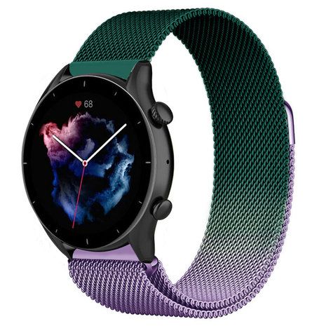 Strap-it Strap-it Amazfit GTR 3 (Pro) Milanese Strap (Purple/Green) Strap-it Strap-it Amazfit GTR 3 (Pro) Milanese Strap (Purple/Green)
