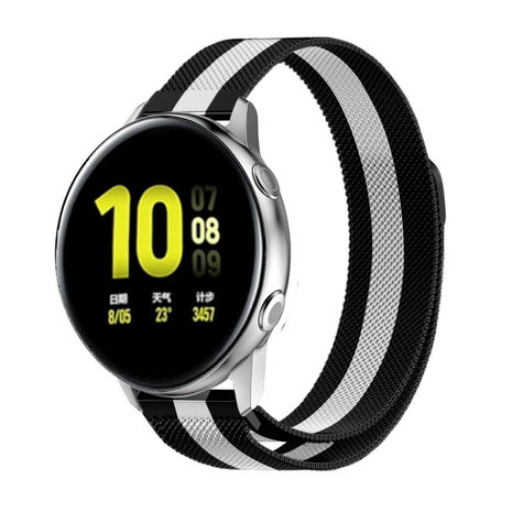 Strap-it Strap-it Samsung Galaxy Watch Active Milanese Strap (Black/White) Strap-it Strap-it Samsung Galaxy Watch Active Milanese Strap (Black/White)