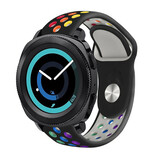 Strap-it Samsung Gear Sport Sport Straps (Black/Rainbow) Strap-it Samsung Gear Sport Sport Straps (Black/Rainbow)