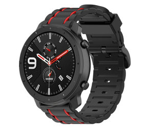 Strap-it Xiaomi Amazfit GTR Silicone Strap Tough (Black/Red)