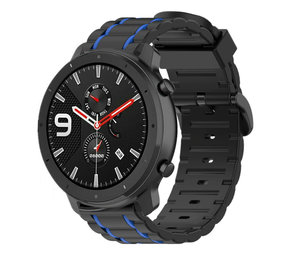 Strap-it Xiaomi Amazfit GTR Silicone Strap Tough (Black/Blue)