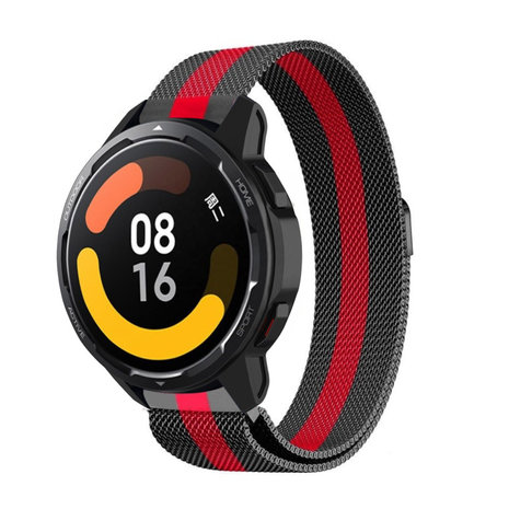 Strap-it Strap-it Xiaomi Watch S1 Milanese Strap (Black/Red) Strap-it Strap-it Xiaomi Watch S1 Milanese Strap (Black/Red)