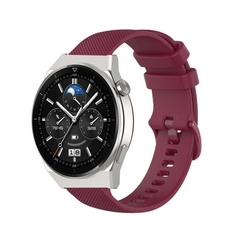 Strap it Strap it Huawei Watch GT 3 Pro 46mm Premium Silicone Strap Dark Red