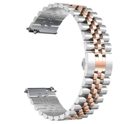 Strap-it Amazfit Bip Steel Strap Jubilee (Silver/Rose Gold) Strap-it Amazfit Bip Steel Strap Jubilee (Silver/Rose Gold)